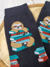Sloth's Book Club Crew Socks