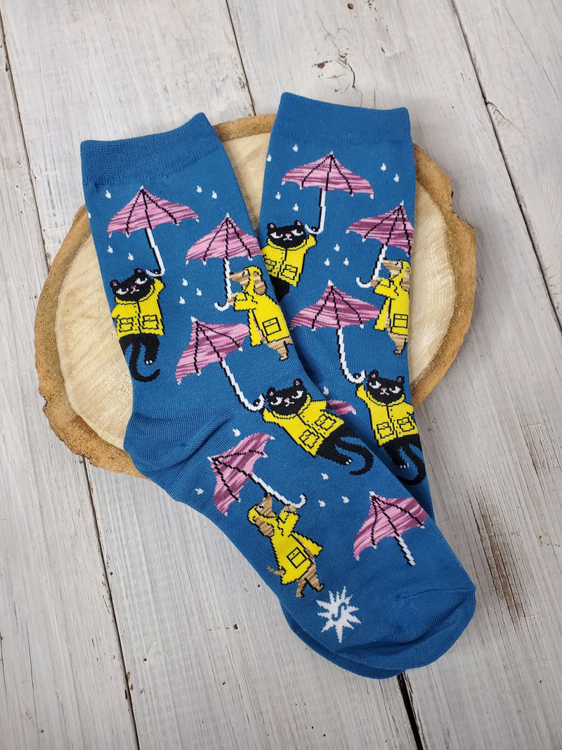 Raining Cats & Dogs Crew Socks