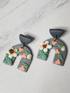 Arch Floral Polymer Clay Earrings