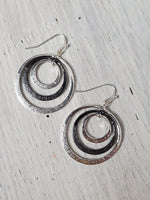 Chur Two-Tone Metal Round Layered Earrings