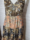 Adela Floral Multi-layer Color Block Dress
