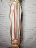 Oulu Multi-Color Stripe Elastic Waist Capri Pants
