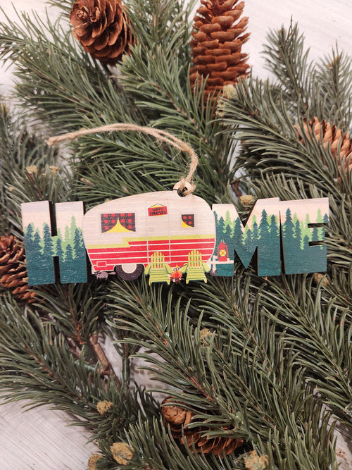 Home Camper Wood Ornament