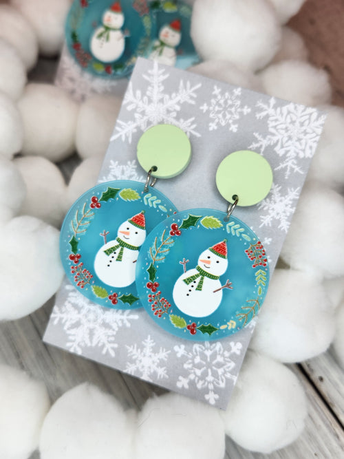 Snowman Dangle Earrings