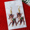 Vintage Deer Wood Earrings