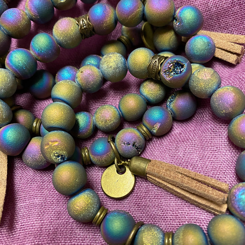 Matte Iridescent Bead Bracelet - 2 Colors