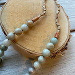 Stone Natural Bead Tie Necklace - 2 Colors