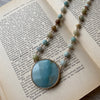 Stone Medallion & Bead Necklace - 3 Colors