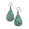 Copper Patina Earrings - Turquoise Floral