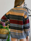 Tangail Blue & Tan Multicolor Aztec Sweater